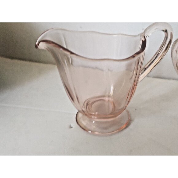 Fostoria Lafayette Pink Creamer & Open Sugar & Creamer set Pink Depression Glass - Picture 3 of 9